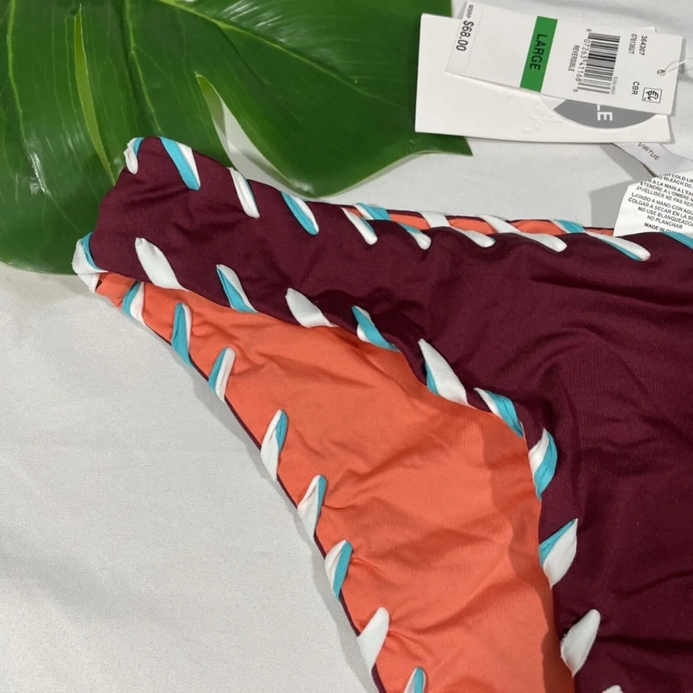NWT Becca Reversible Camille Hipster Bikini Bottom [SZ Large‎ ]